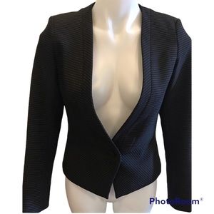 Tristan Black White Pinstripe Fitted Long Sleeve Blazer size 1 XS